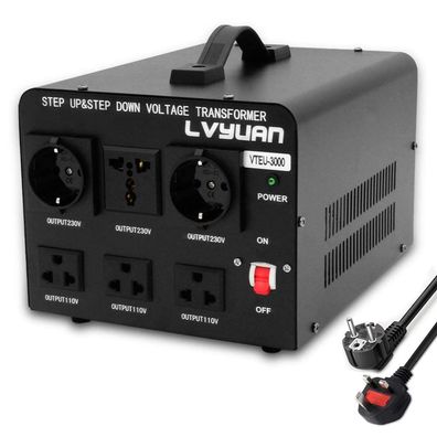 LVYUAN 3000VA Spannungswandler 110V 220V Step Up Down Konverter Defekt