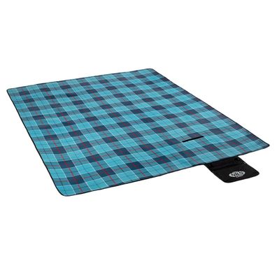 NILS CAMP Picknickdecke Karomuster Blau 250 × 200 cm Camping Strand Garten