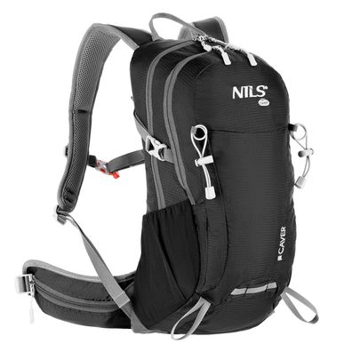 NILS CAMP Caver Outdoor Rucksack Schwarz 18L für Tagesausflug Trekking Reise