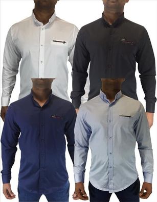 Megaman Herren Hemd Langarm Hemd in Premium Qualität elegant Hochzeit