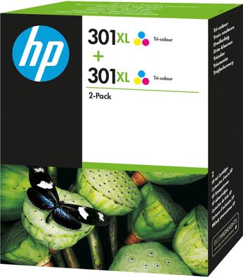 HP Original 301XL Druckerpatrone - Doppelpack cyan, magenta, gelb (D8J46AE)