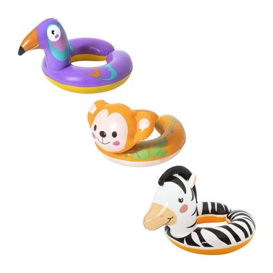 Aufblasbarer Safari-Ring - mixen Sie 3 Typen (Zebra, Tukan, Affe)