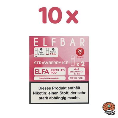 ELFBAR ELFA POD Strawberry Ice 20mg/ml Nikotin 10x 2 Pods