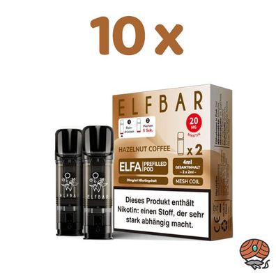 ELFBAR ELFA POD Hazelnut Coffee 20mg/ml Nikotin 10x 2 Pods
