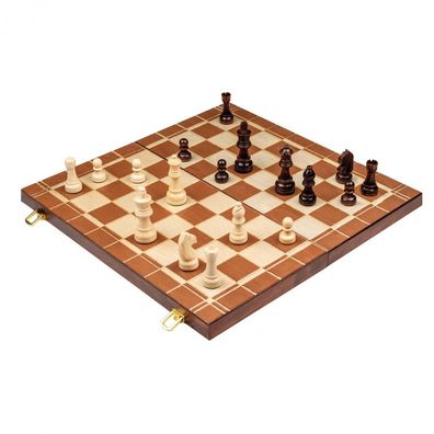 Schach-Backgammon-Dame-Set - Feld 40 mm - Randbeschriftung