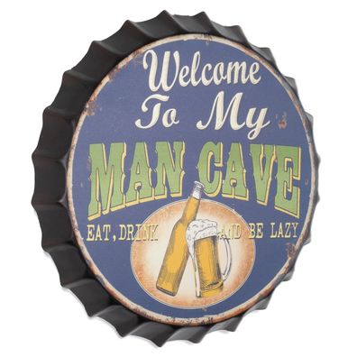 Moritz Deko Blechschild Kronkorken Man Cave Männerhöhle 33x33 Vintage Metall Schild