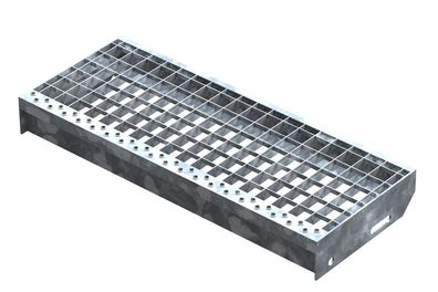 Gitterroststufe Treppenstufe Maße: 600x240 mm 30/30 mm S235JR (St37-2), im Vollbad