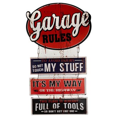Moritz Blechschild 35 x 60 cm Garage Regeln Rules Werkstatt Do Not Touch Retro Vintag