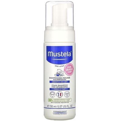 Mustela Schaumshampoo für Neugeborene, 150 ml - Sanfte Reinigung für empfindlich