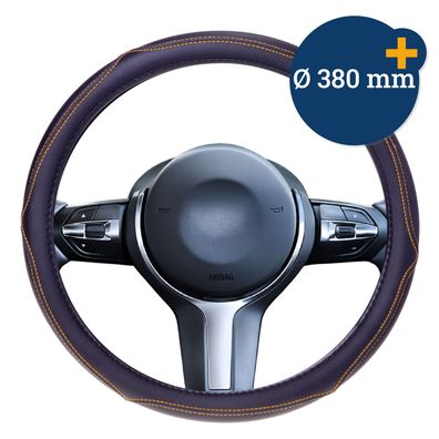 Lenkrad Überzug Luxus anthrazit mit gelber Ziernaht Autozubehör Filmer 31026