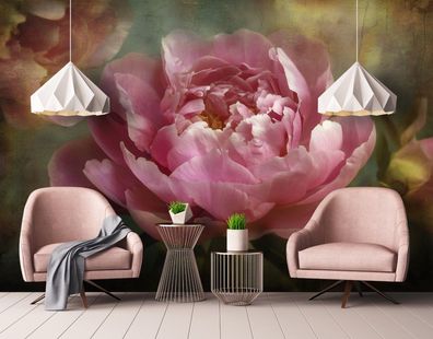 Vlies Fototapete Pfingstrosen Blumen Rosa Natur TAPETE XXL Wohnzimmer Schlafzimmer