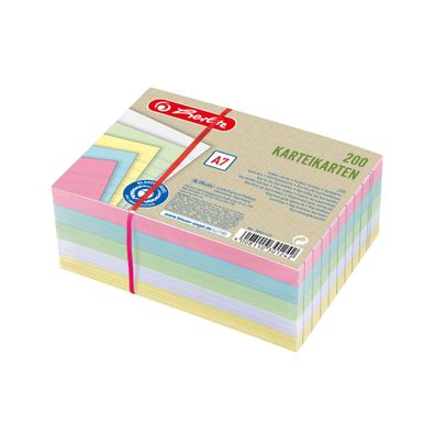 Karteikarte A7 lin. fs Bl. Engel 200 eingeschweißt (4 Farben + weiß)
