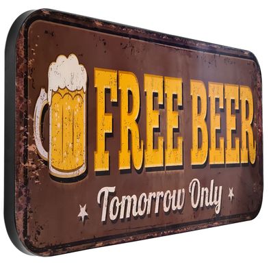 Moritz Blechschild XXL Free Beer Bier 100 x 46,5 Vintage Retro Nostalgie Metall