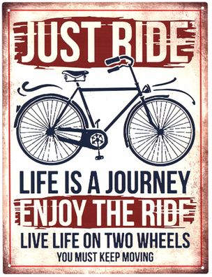 Moritz Deko Blechschild Sprüche Life is a Journey 25x33 Vintage Design Metall Schild