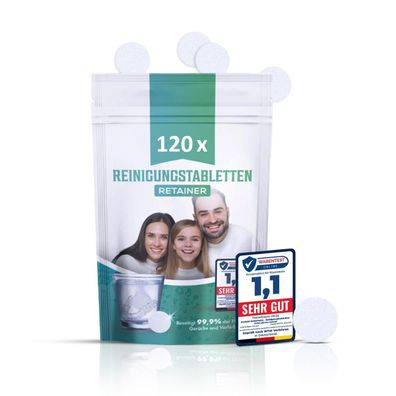Retainer Reinigungstabletten - 120x Reinigungstabletten Zahnschiene Reinigung
