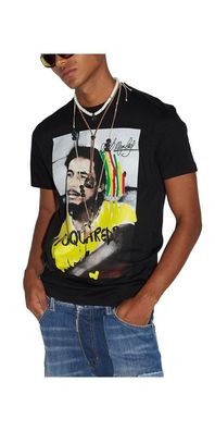 Dsquared2 Bob Marley T Shirt Schwarz Herren