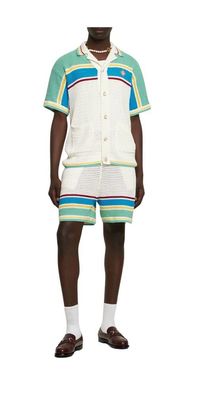Casa Blanca Crocheted Baumwoll Tennis Shirt Herren