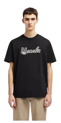 Moncler Varsity Logo T Shirt Herren schwarz
