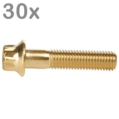 30 Felgenschrauben M7x32 Stahl Goldlook Für BBS Rial Schmidt O.Z. Dynatech Carline