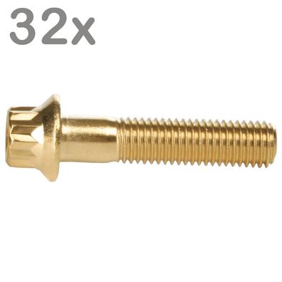 32 Felgenschrauben M7x32 Stahl Goldlook Für BBS Rial Schmidt O.Z. Dynatech Carline