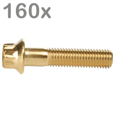160 Felgenschrauben M7x32 Stahl Goldlook Für BBS Rial Schmidt O.Z. Dynatech Carline