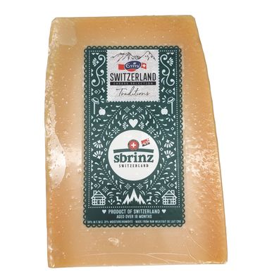 Emmi Sbrinz Schweizer Hartkäse AOP 2,345 kg Rohmilchkäse, über 18 Monate gereift