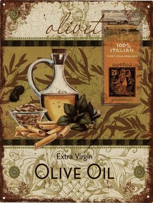 Moritz Retro Deko Blechschild Extra Virgin Olive Vintage-Design Metall Schild Geschen