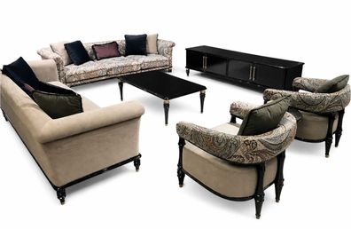 Wohnzimmer Sofagarnitur 3 + 3 + 1 + 1 Sitzer Luxusmöbel Komplettes Design