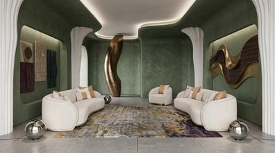 Modernes beiges Wohnzimmer-Set 3-Sitzer-Sofa Sessel Wohnzimmermöbel