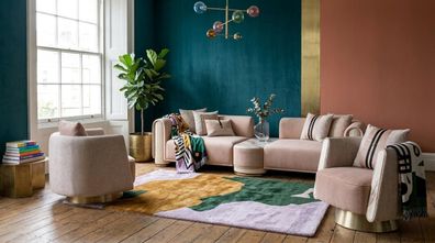 Luxuriöses beiges Wohnzimmer-Set 3-Sitzer-Sofa Sessel Designermöbel