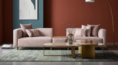 Elegante Lux Wohnzimmer Set: Sofa und Couchtisch im Designer-Stil