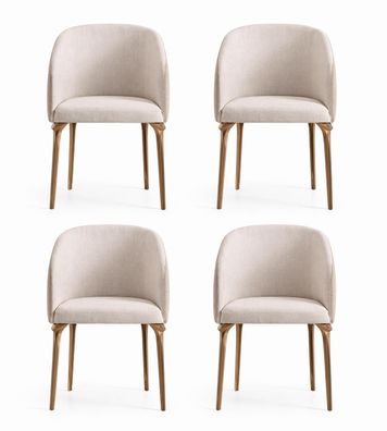 Set von 4 modernen Sesseln mit gepolsterten Sitzen und Metallbeinen