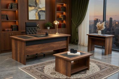 Modernes Schreibtisch Set mit Beistelltisch und Couchtisch