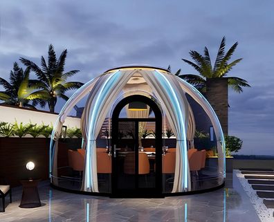 Schlagfester Pavillon aus Polycarbonat Gartenpavillon für 14-16 Personen