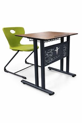 Schulmöbel Set Solo mit Schulbank und ergonomischem Designstuhl