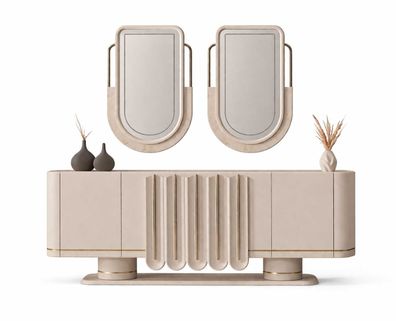 Luxuriöses Esszimmer Sideboard Set mit Spiegeln Stilvoller Design