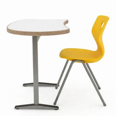Schulmöbel Set Schreibtisch mit Stuhl modern Metallgestell Holzoptik
