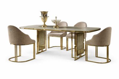 Stilvoller Esszimmer Set Esstisch mit 4 komfortablen Stühlen Modernes Design