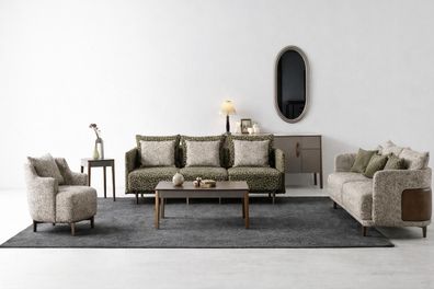 Elegantes Möbelset mit 4-Sitzer und 3-Sitzer Sofa sowie Sessel