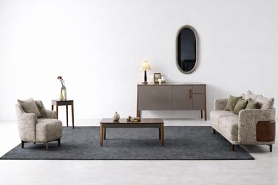 Elegantes Wohnzimmer Set mit Sofa und Sessel in moderner Form