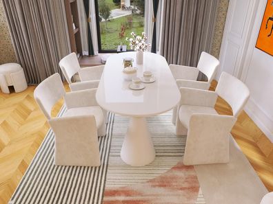 Modern Esstisch 4x Stühle Designer Luxuriöses Einrichtung Esszimmer Set 5tlg