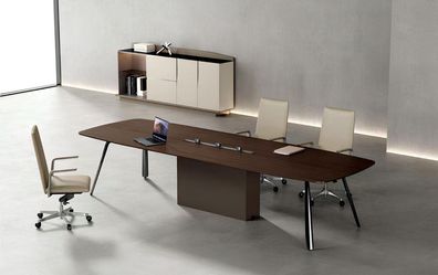 Edles Büro-Set Exklusiver Konferenztisch Designer Sideboard 2tlg