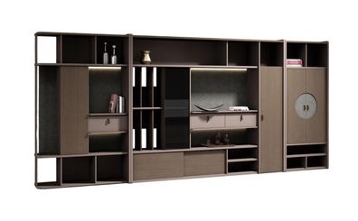 Luxuriöses Büro Schrank Set Holz 3x Büroschränke Modern Stauraum