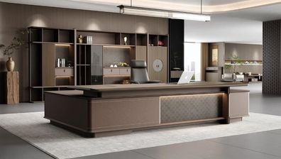 Modernes Büro Möbel Set 4tlg. Eckschreibtisch mit 3x Schränken aus Holz