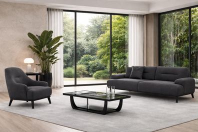 Sofa 3-Sitzer und Sessel Set für zeitgenössisches Design und Komfort