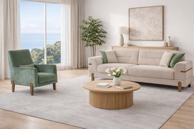 Sofa 3-Sitzer und Sessel Set für modernes Wohnen und Entspannung