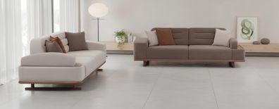 Bequemes 3-Sitzer Sofa und Sessel Set für stilvolle Wohnräume