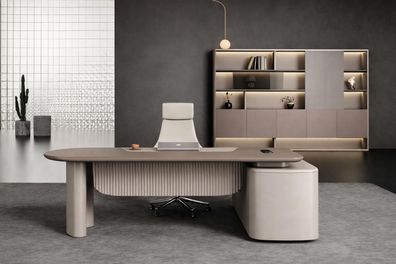 Modernes Büromöbel-Set: Chefschreibtisch, Büroschrank & Sessel