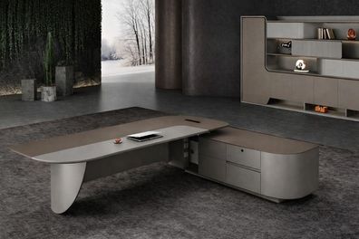 Modernes Büro-Set: Chefschreibtisch und Büroschrank im Design