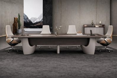 Konferenztisch Set mit 4 Sesseln und Sideboard für ein modernes Büro